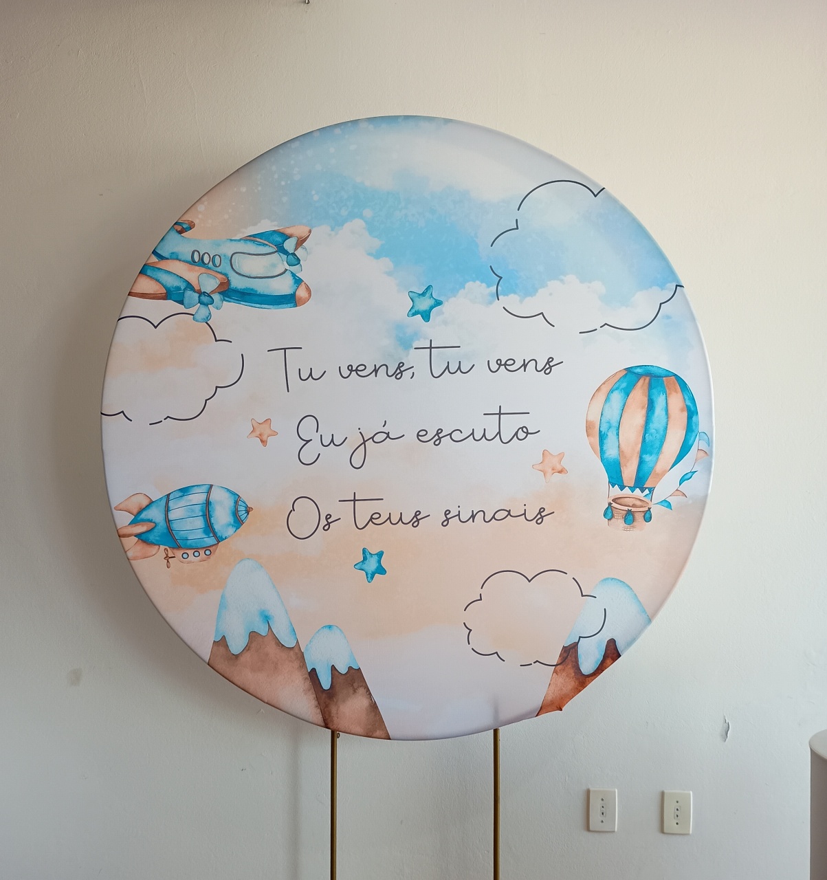 Painel Nuvens Cha de Fraldas - Mary Decor Festas & Locações