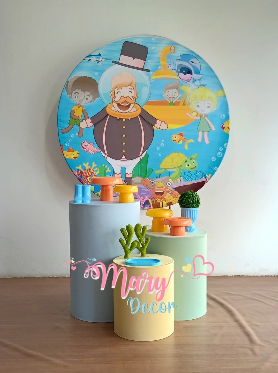  Bita No Fundo Do Mar Kit Básico  - Mary Decor Festas & Locações