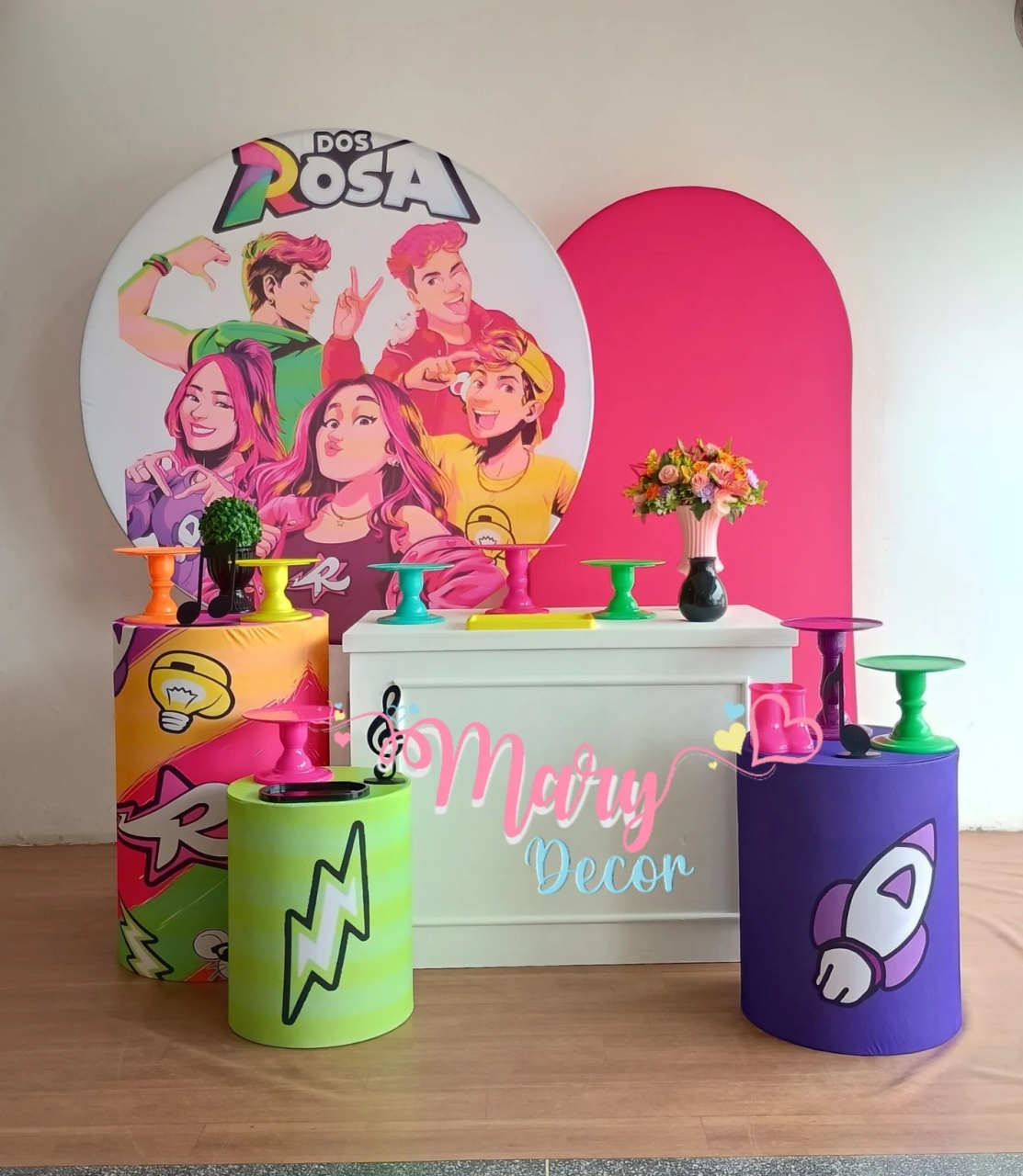 Os Rosas Kit Comemore Meninas  - Mary Decor Festas & Locações