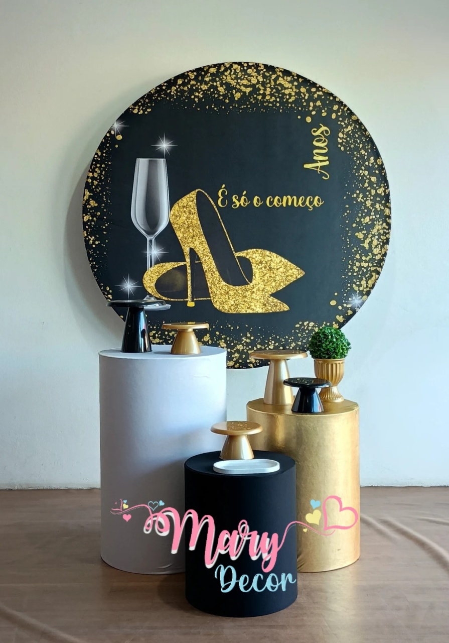  È Só  O Comeco Dourado   Kit Básico - Mary Decor Festas & Locações