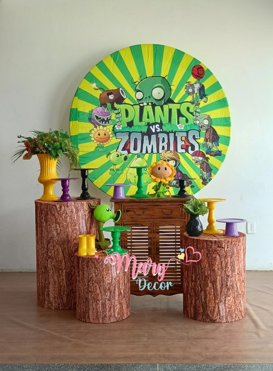  Zombiesxplants  Kit Festa Em Casa  - Mary Decor Festas & Locações