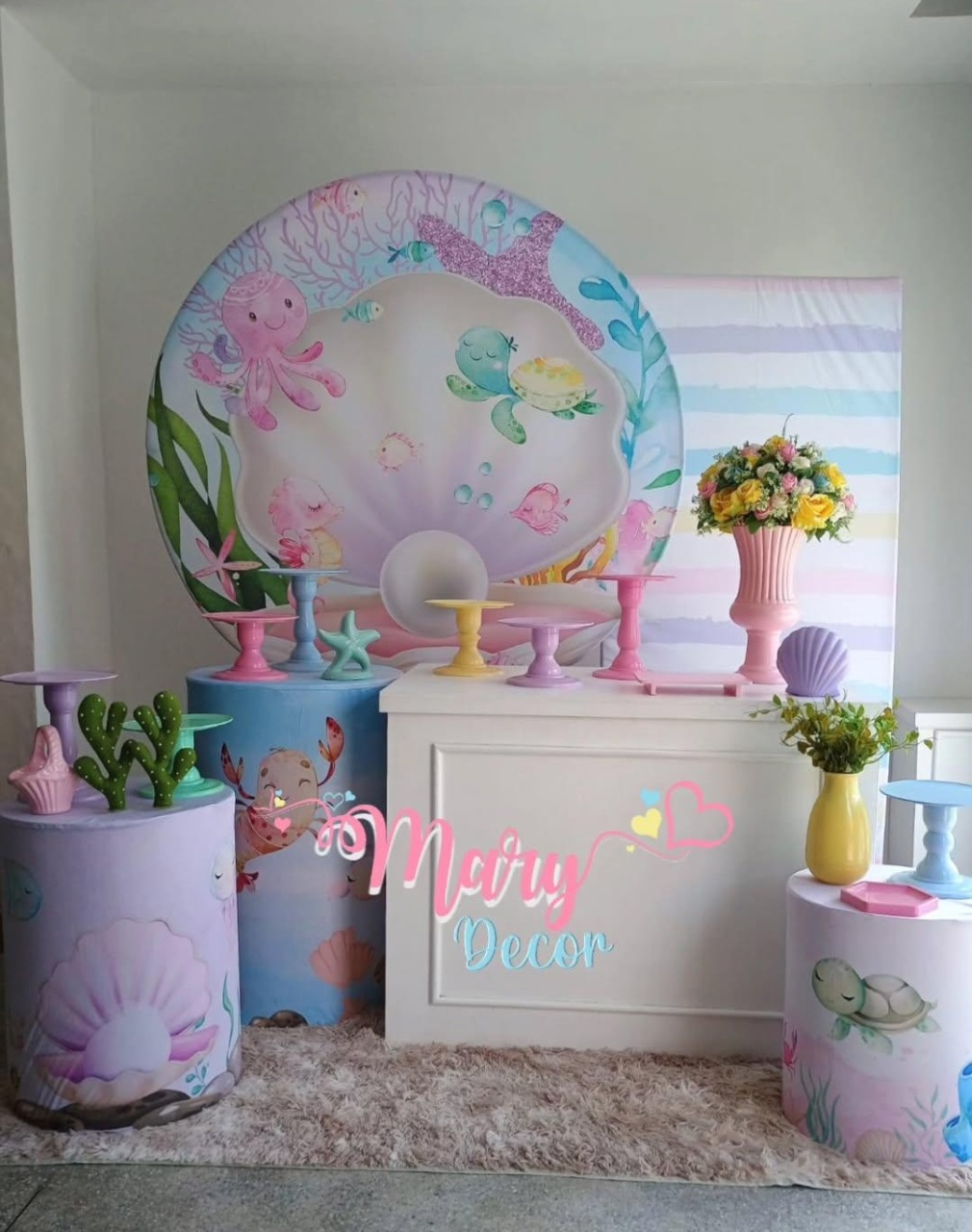 Fundo Do Mar Rosa Kit Comemore - Mary Decor Festas & Locações