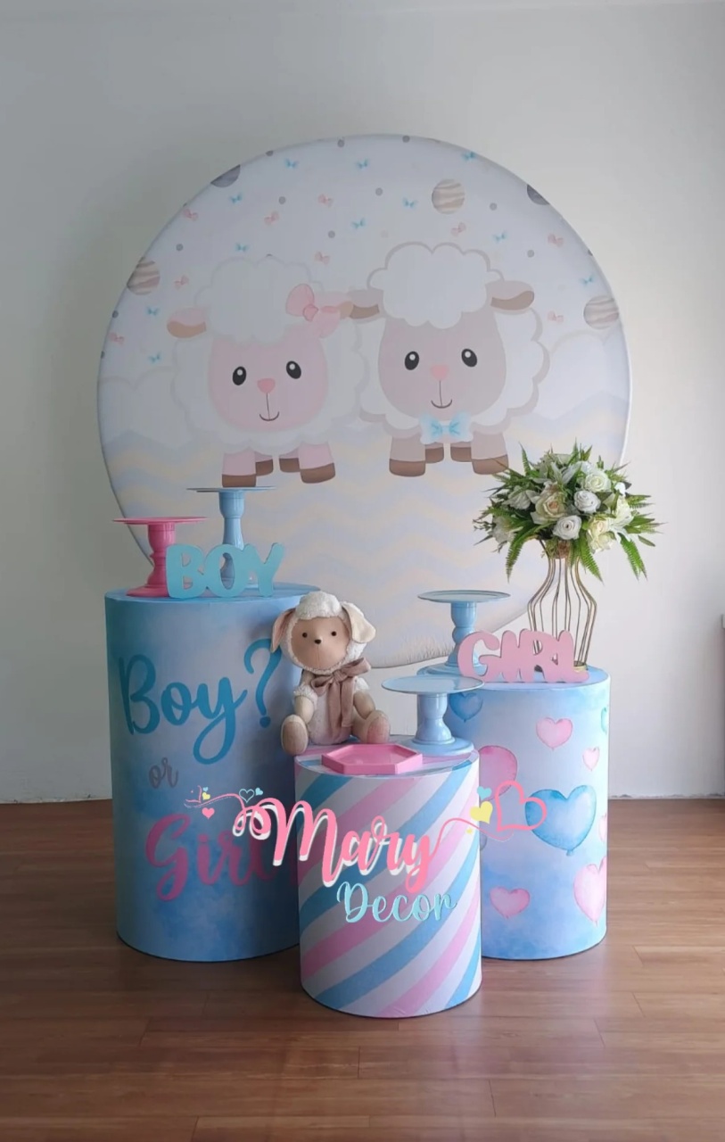 Ovelhinha Chá Revelação   Kit Só Um Bolinho  - Mary Decor Festas & Locações