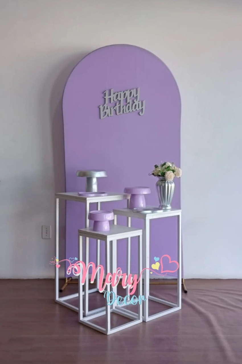 Kit Meu Dia Lilas E Prata  - Mary Decor Festas & Locações