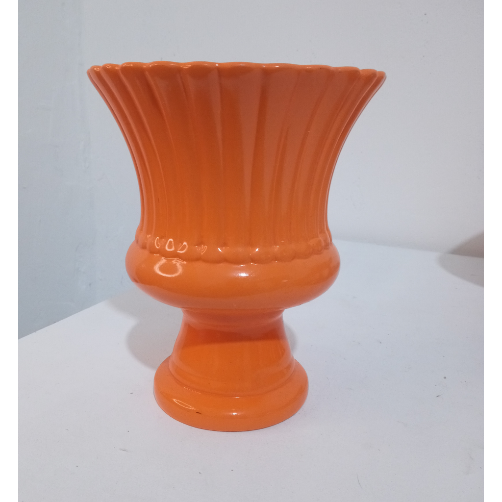 Vaso Ceramica Laranja Fun Party M - Mary Decor Festas & Locações