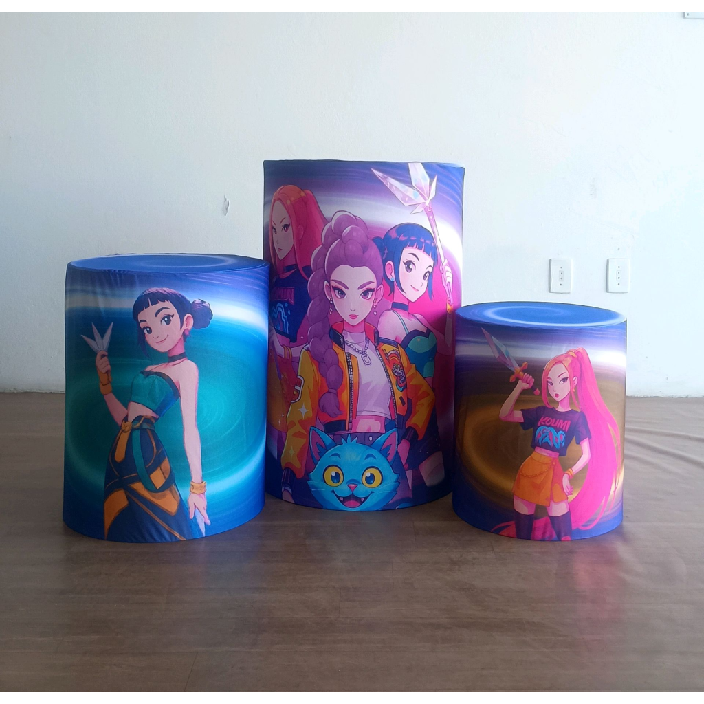 Capas de Cilindro Guerreiras Do K Pop - Mary Decor Festas & Locações