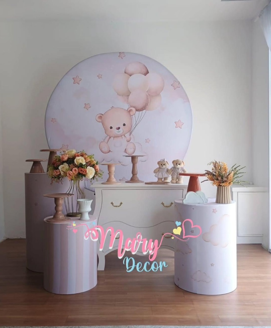  Ursinho Nude  Chá de Bebê Kit Meu Chá  - Mary Decor Festas & Locações