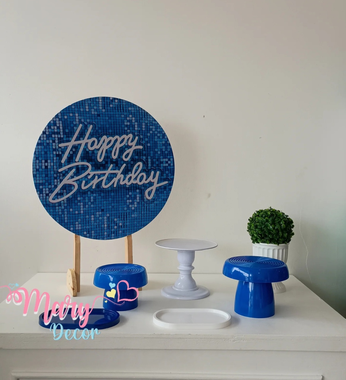 Mini Kit Happy Birthday Azul - Mary Decor Festas & Locações