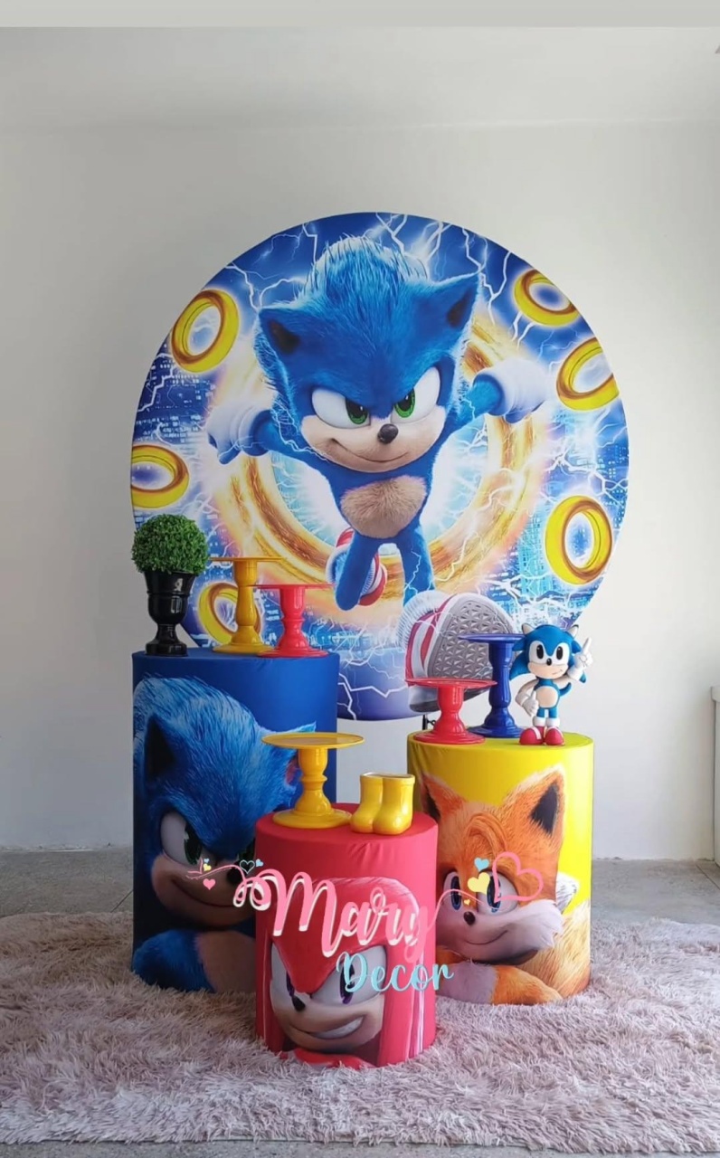 Sonic  Kit Só Um Bolinho  - Mary Decor Festas & Locações