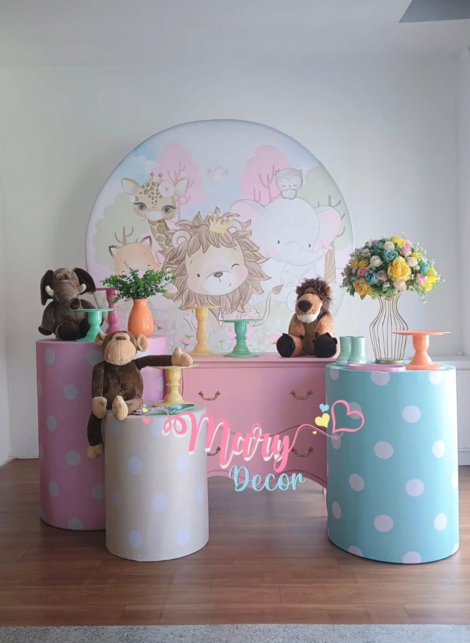 Safari Menina Kit Festa Em Casa  - Mary Decor Festas & Locações