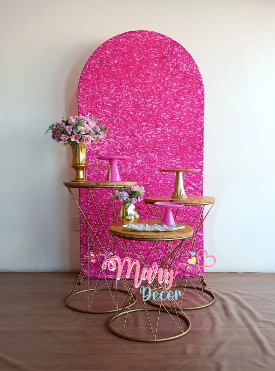 Pink Gliter E Dourado Kit Celebre 01 - Mary Decor Festas & Locações