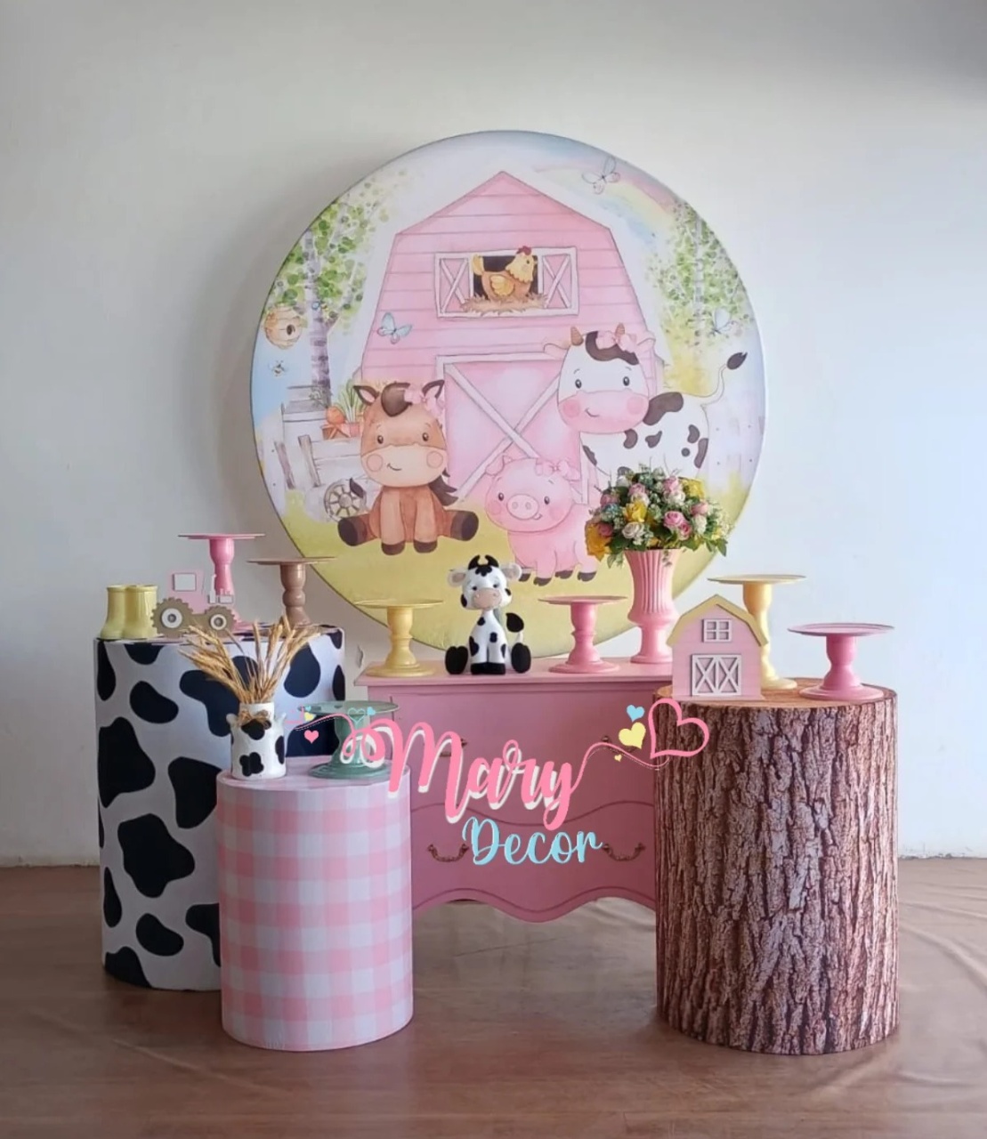 Fazendinha Rosa Kit Festa Em Casa  - Mary Decor Festas & Locações