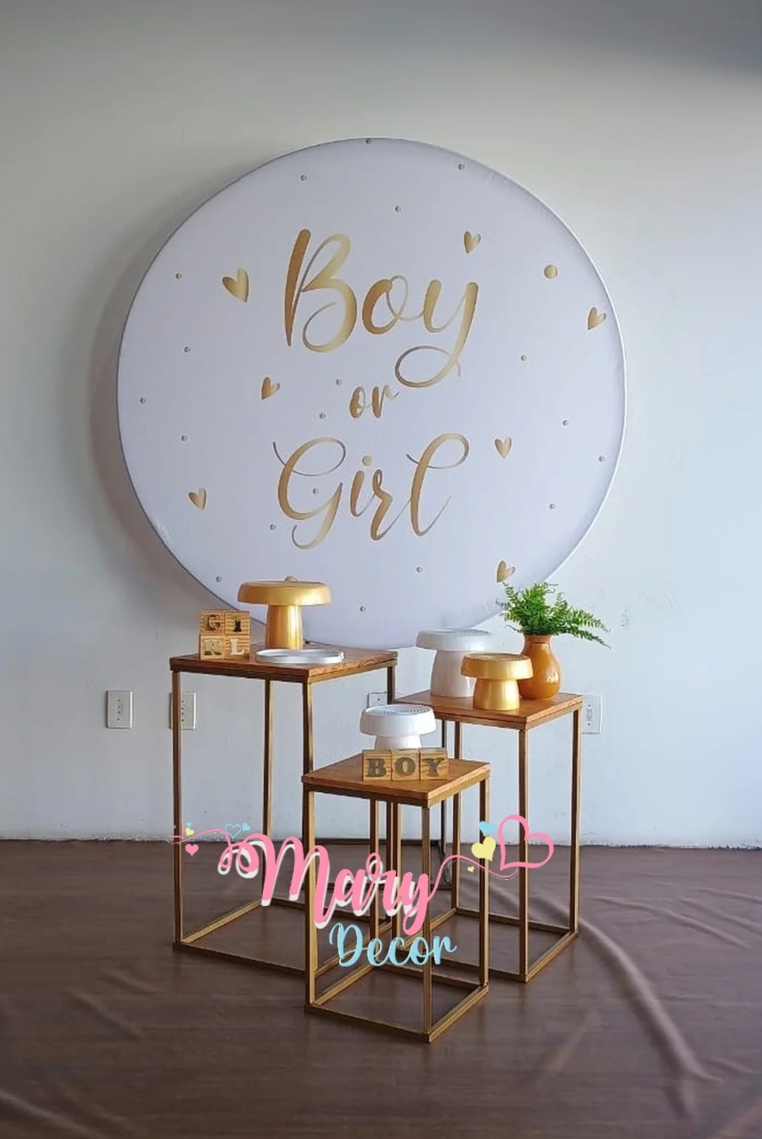 Chá Revelação Dourado  Kit Só Uma Coisinha Simples  - Mary Decor Festas & Locações