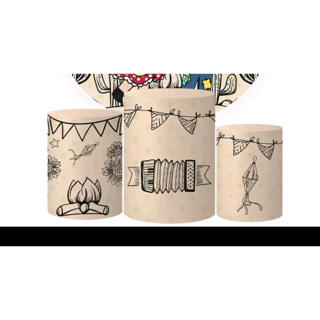 Capas de Cilindro Tema Sao Joao 2 - Mary Decor Festas & Locações