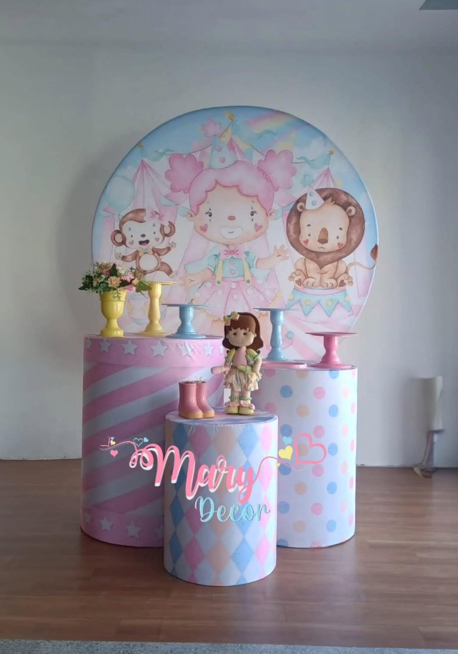 Circo Rosa  Kit Só Um Bolinho  - Mary Decor Festas & Locações