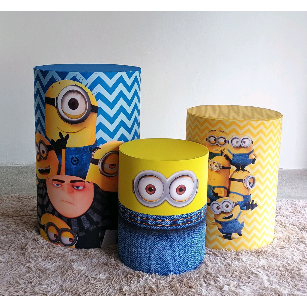 Trio de Capas Cilindros Minios - Mary Decor Festas & Locações