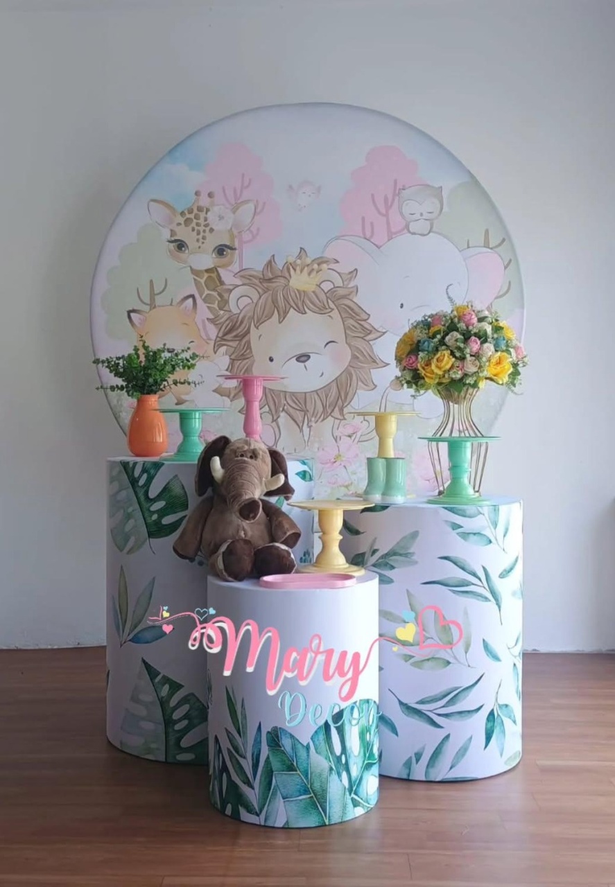 Safari Rosa Kit Chá de Bebê  Só Um Bolinho - Mary Decor Festas & Locações