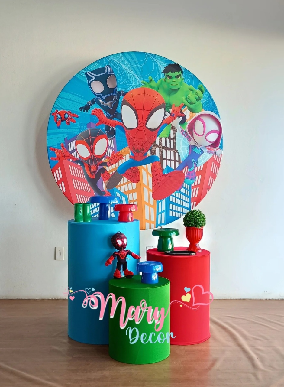 Homem Aranha E Seus Amigos Espetaculares  Kit Básico   - Mary Decor Festas & Locações