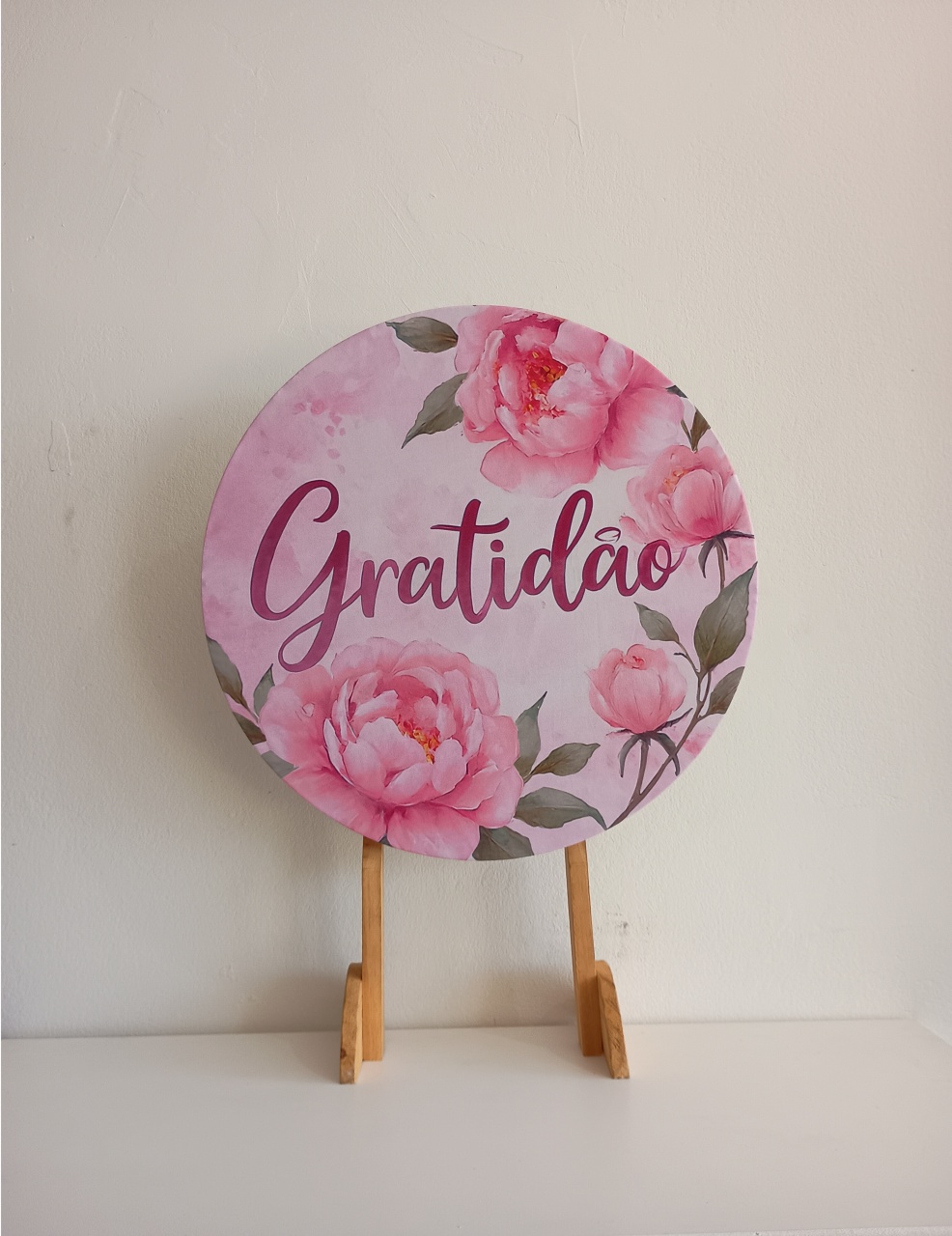 Gratidão Rosa Capa Mini Painel 0.50X0.50 - Mary Decor Festas & Locações