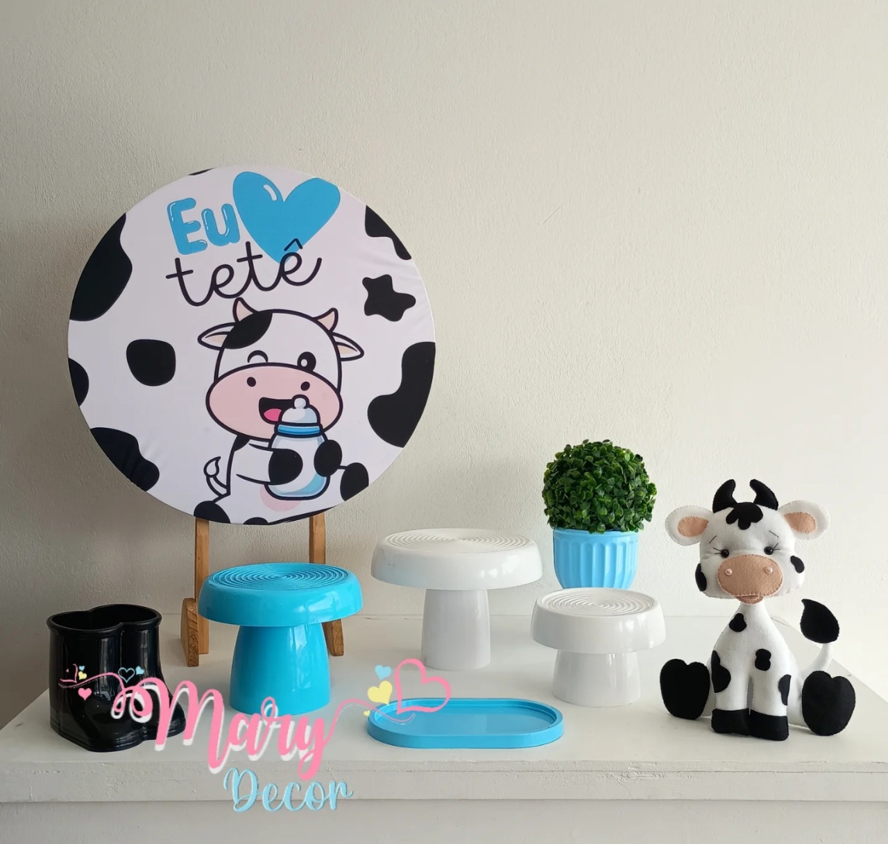 Mini Kit Vaquinha Eu Amo Têtê - Mary Decor Festas & Locações