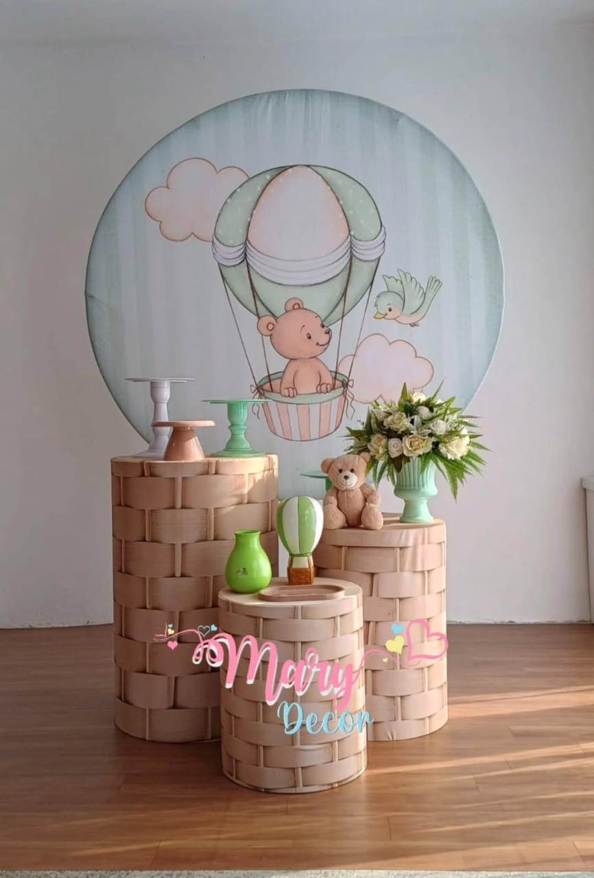 Urso Baloeiro Verde Kit  Cha de Bebe  Só Um Bolinho    - Mary Decor Festas & Locações