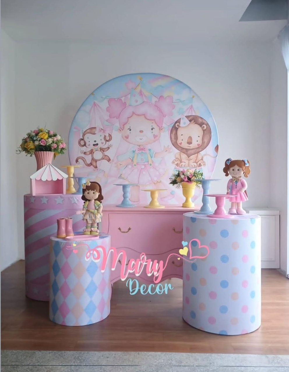 Circo Rosa  Kit Festa Em Casa  - Mary Decor Festas & Locações
