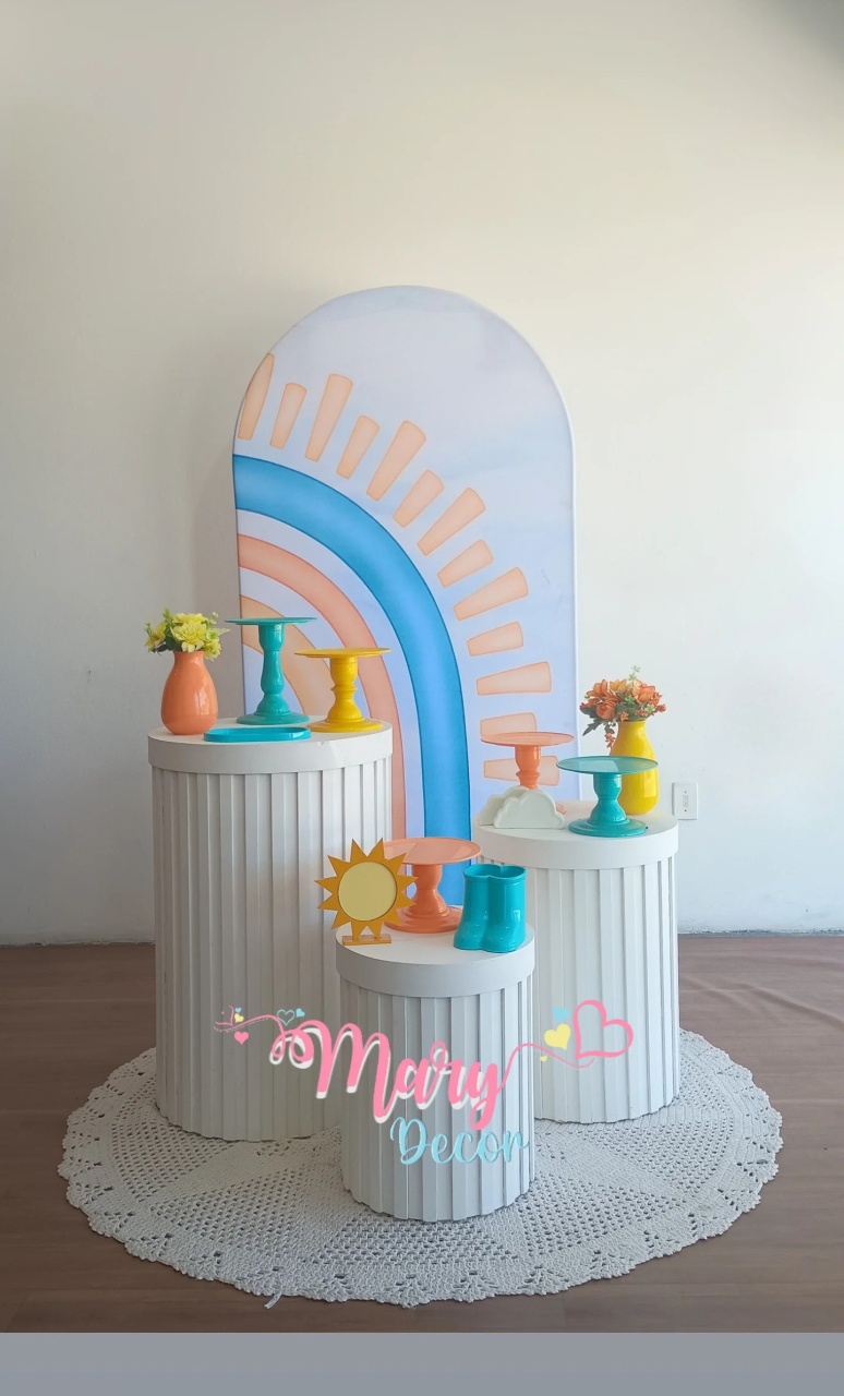  Kit Arco Íris Celebre Baby Luxo - Mary Decor Festas & Locações