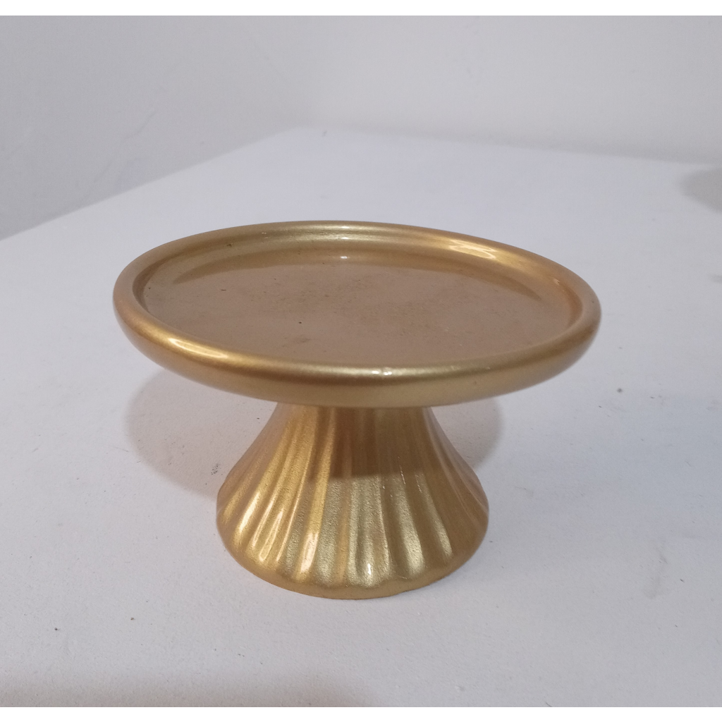 Bandeja Ceramica Dourado Pp - Mary Decor Festas & Locações