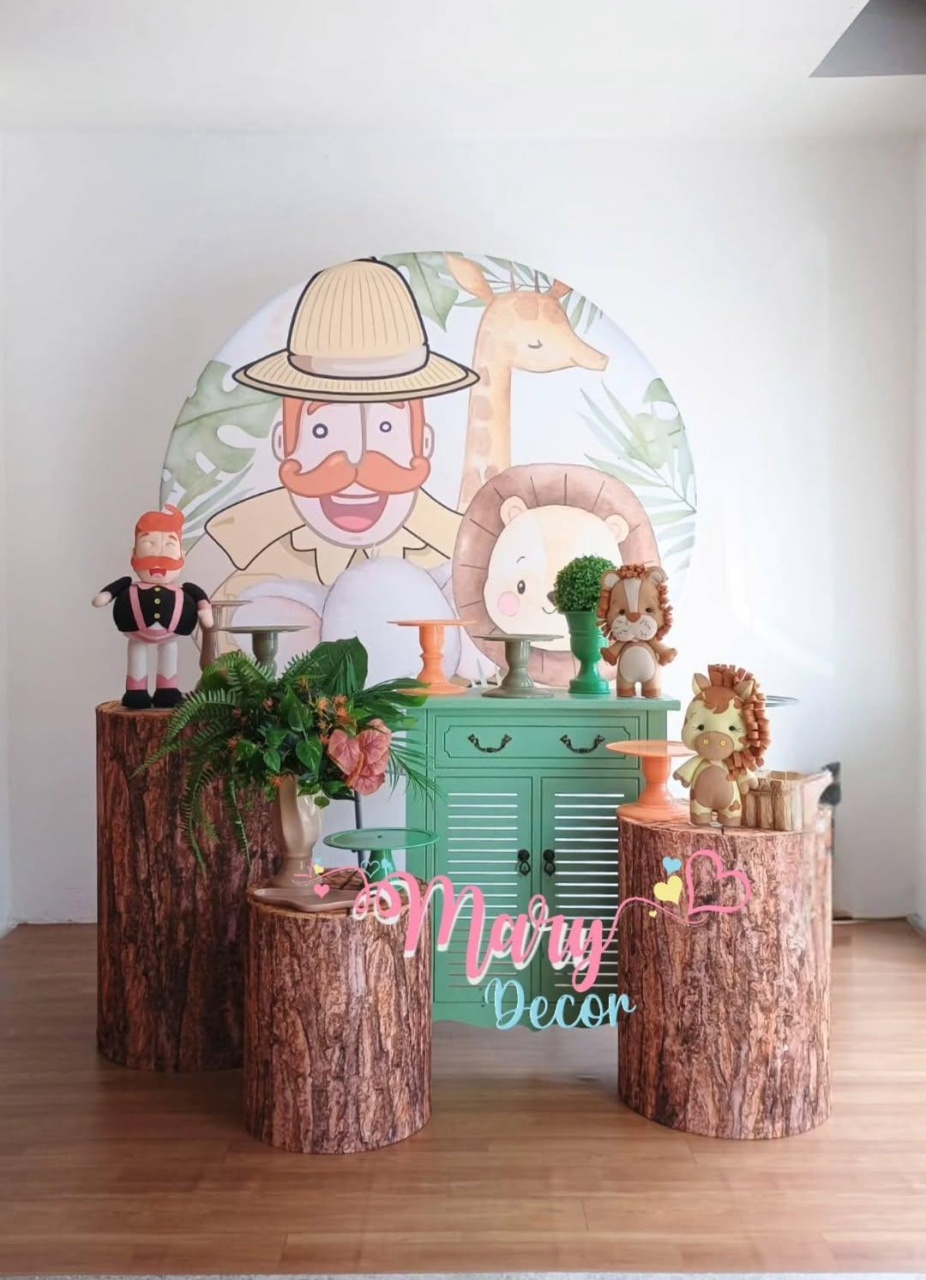 Bita Safari   Kit Festa Em Casa  - Mary Decor Festas & Locações