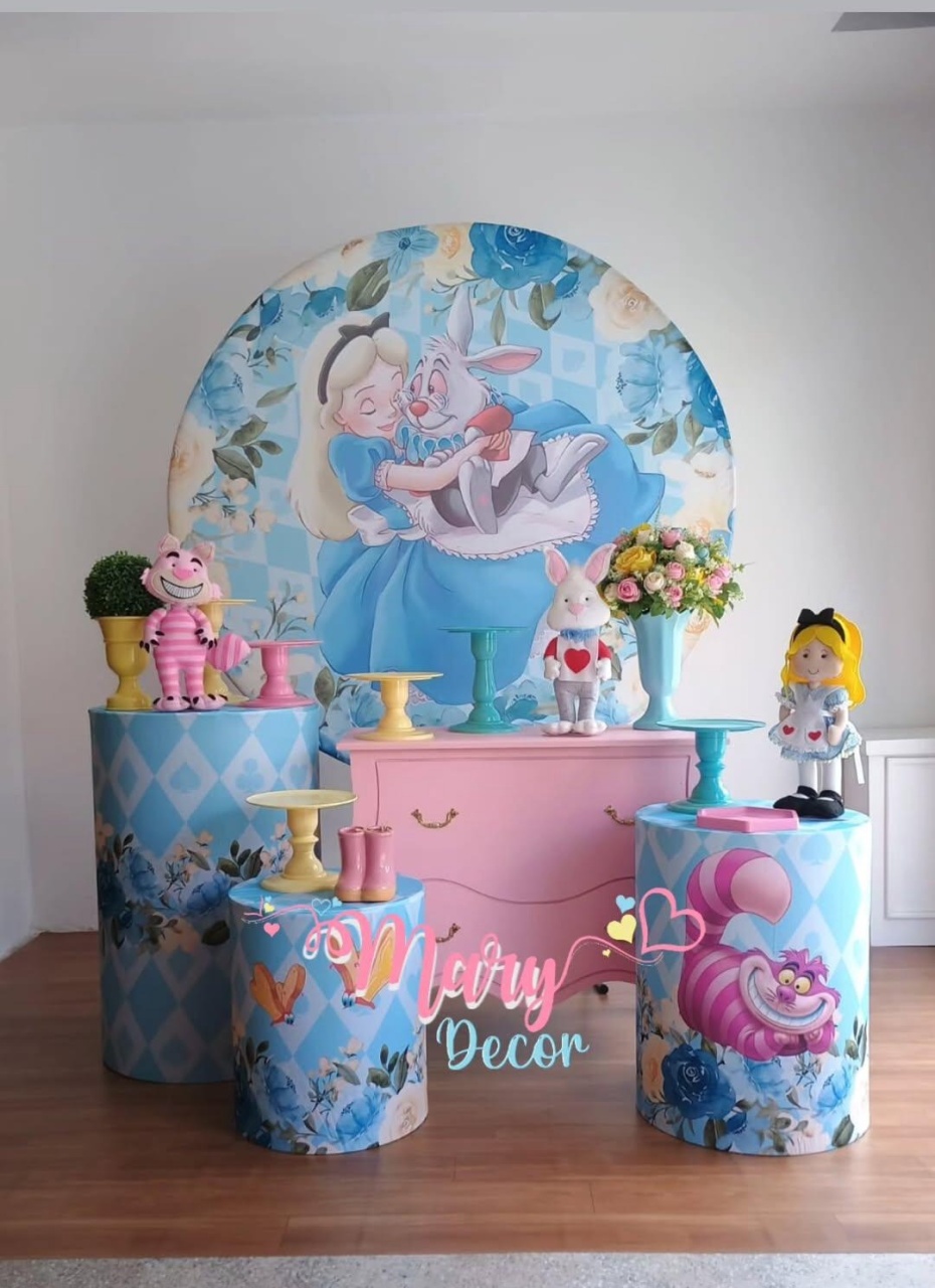 Alice No País das Maravilhas  Kit Festa Em Casa  - Mary Decor Festas & Locações