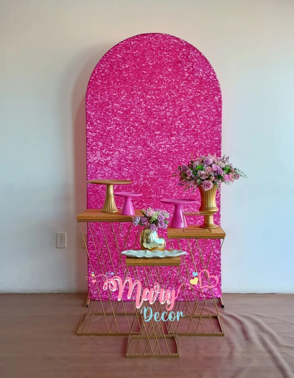 Pink Gliter E Dourado Kit Celebre 02 - Mary Decor Festas & Locações