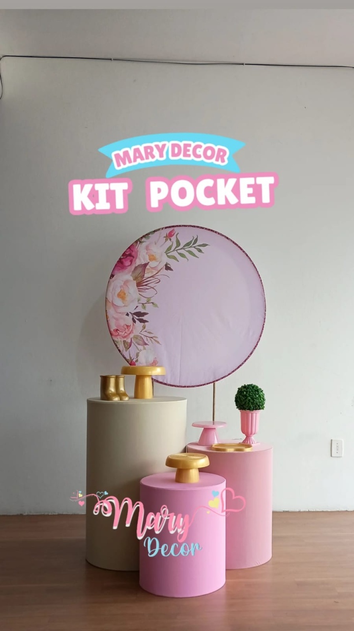 Kit Pocket Adulto Flores Rosé  - Mary Decor Festas & Locações