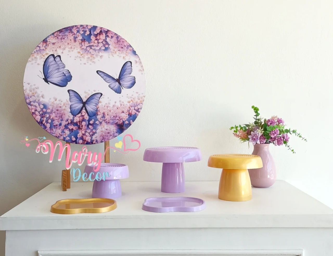 Mini Kit Borboleta Lilas  - Mary Decor Festas & Locações