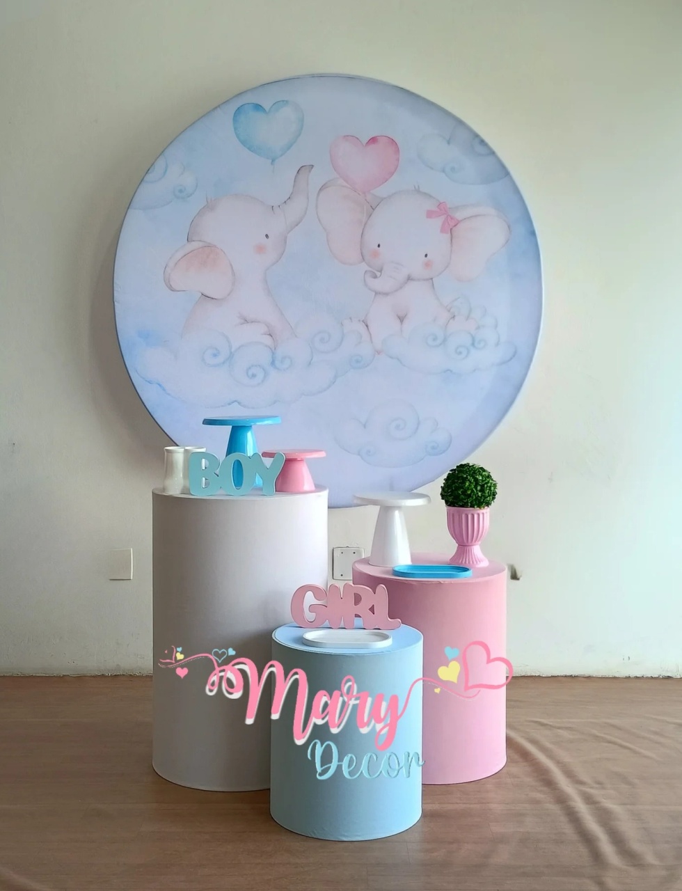 Chá Revelava  Elefantinho Kit Básico  - Mary Decor Festas & Locações