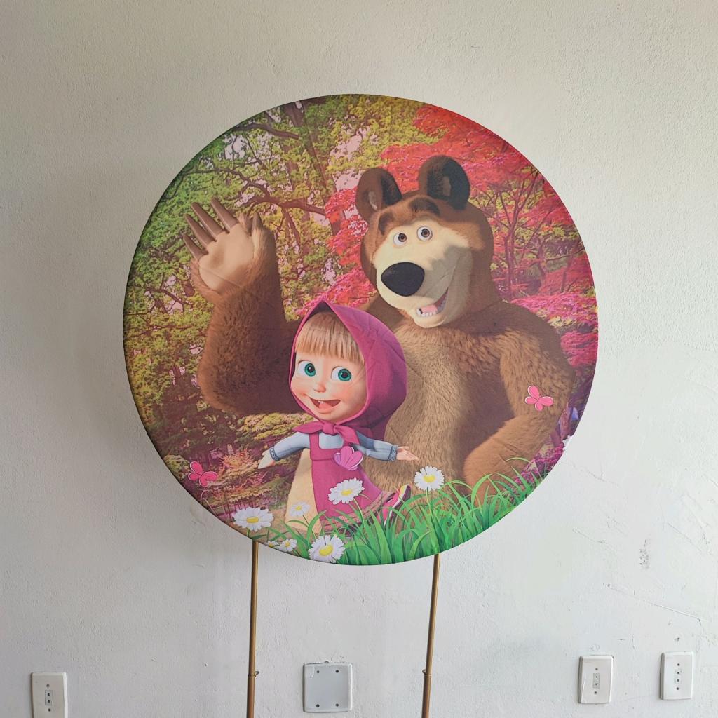 Capa Painel Marsha E Urso  Medio 1.00X1.00 - Mary Decor Festas & Locações