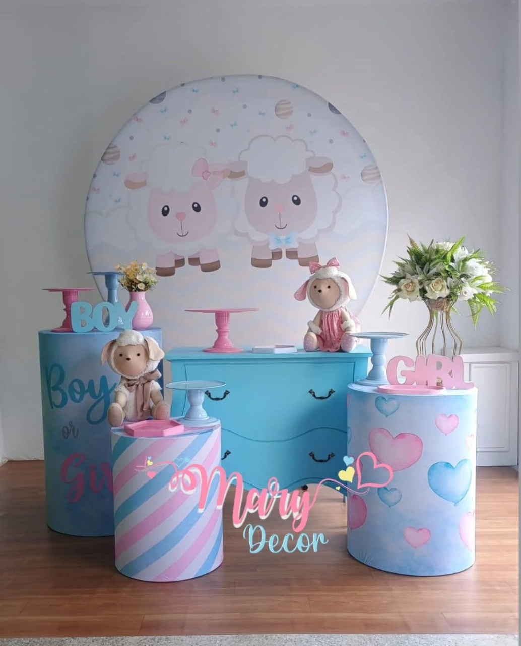 Ovelhinha Chá Revelação   Kit Meu Chá  - Mary Decor Festas & Locações