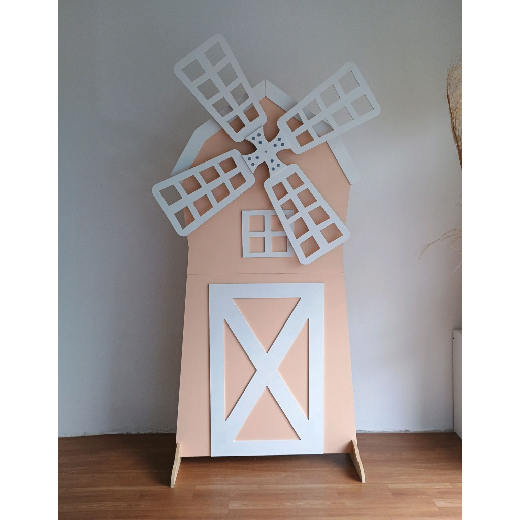 Painel Moinho de Vento Fazendinha - Mary Decor Festas & Locações