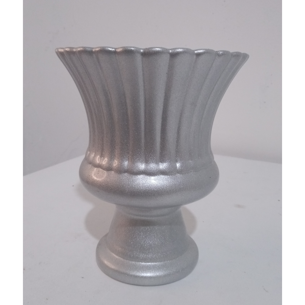 Vaso Ceramica Prata M - Mary Decor Festas & Locações