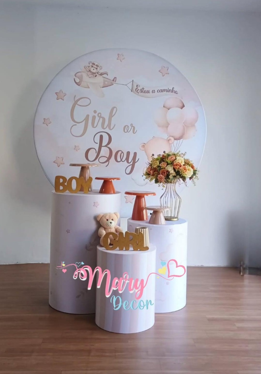 Cha Revelacao Boy Or Girl Ursinhos Kit Só Um Bolinho  - Mary Decor Festas & Locações