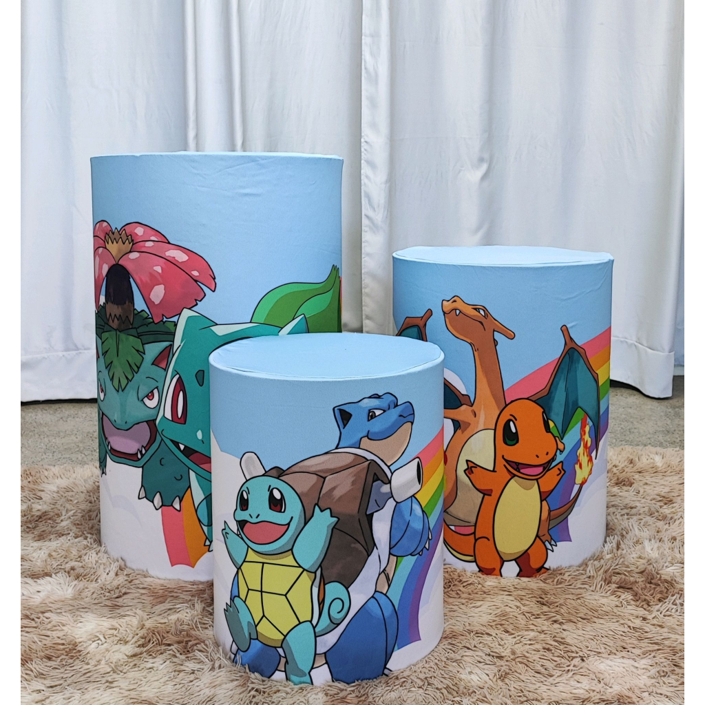 Trio de Capas Cilindros Pokemon - Mary Decor Festas & Locações