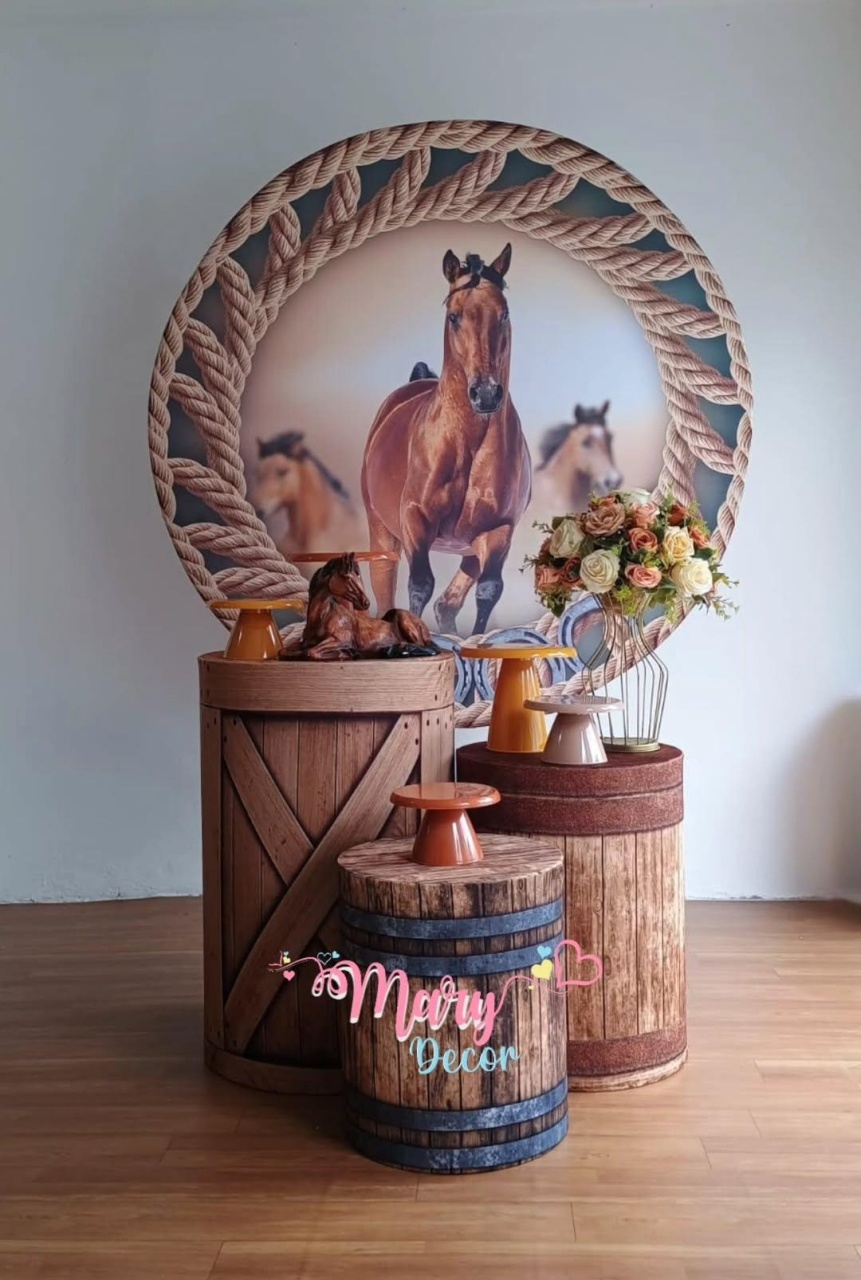 Cavalos Country Kit Só Um Bolinho Adulto  - Mary Decor Festas & Locações