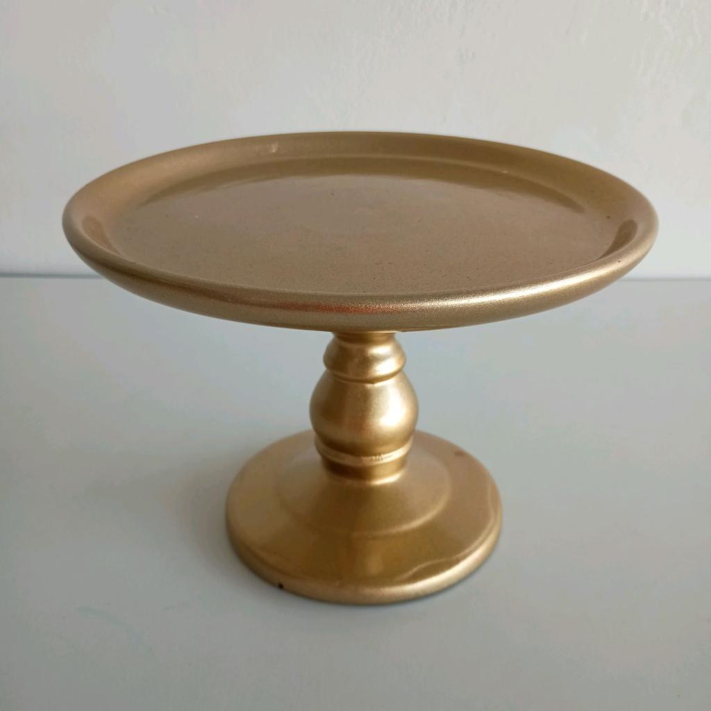 Bandeja Ceramica Dourada  G Imperial - Mary Decor Festas & Locações