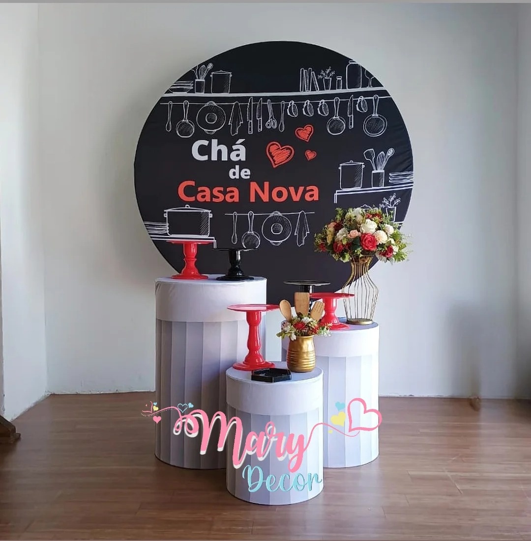  Chá de Casa Nova  Vermelho Kit Só Um Bolinho Adulto  - Mary Decor Festas & Locações