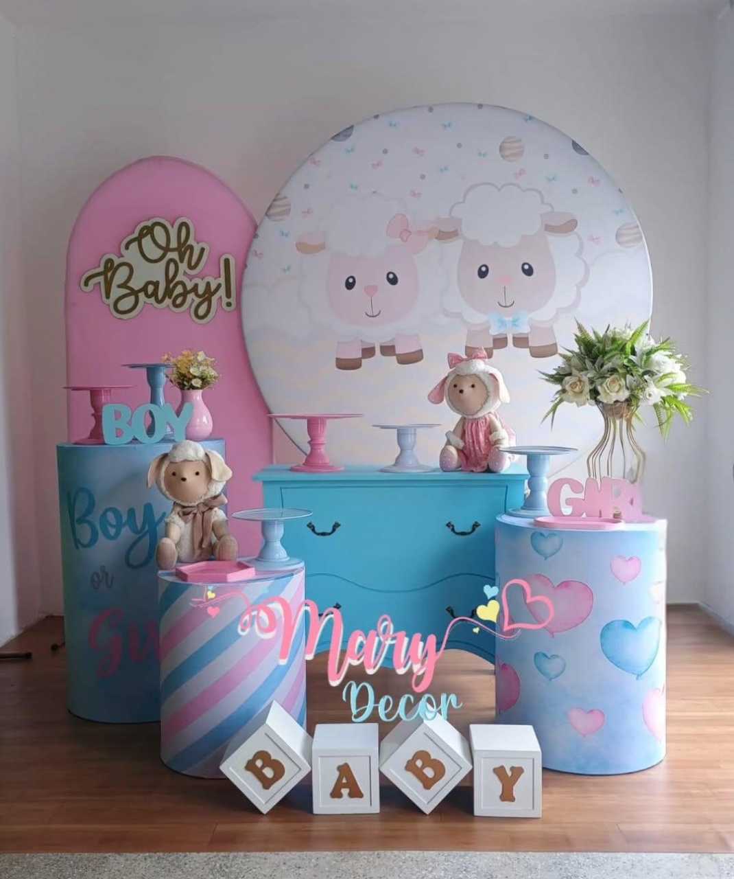 Ovelhinha  Chá Revelação   Kit Meu Chá Elegante  - Mary Decor Festas & Locações