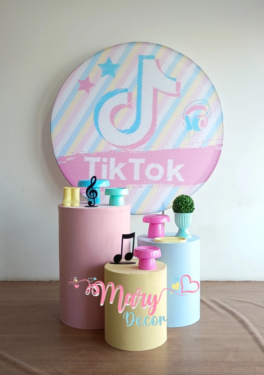 Tik Tok Rosa  Kit Básico  (Cópia) - Mary Decor Festas & Locações