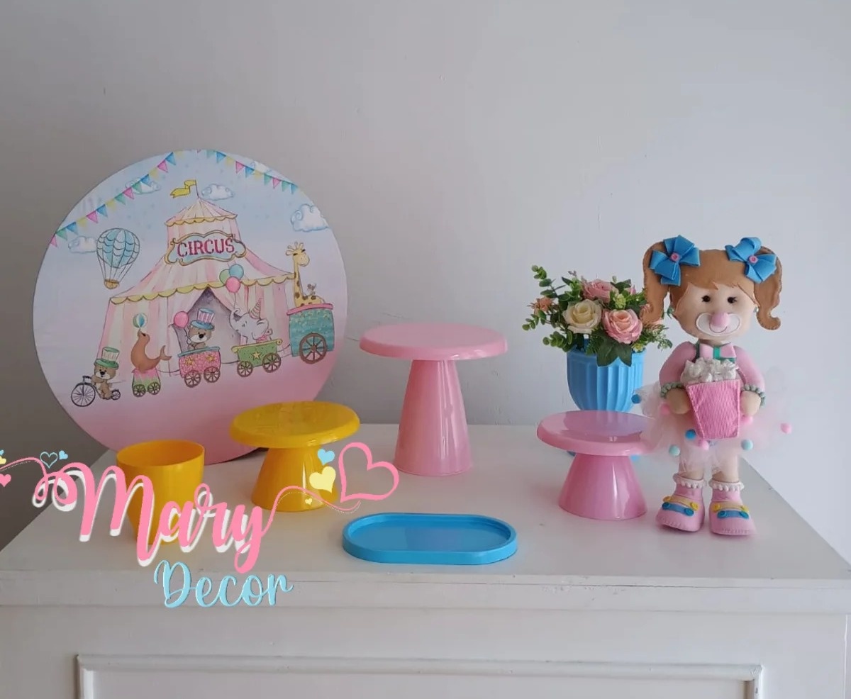 Mini Kit  Circo Rosa  - Mary Decor Festas & Locações