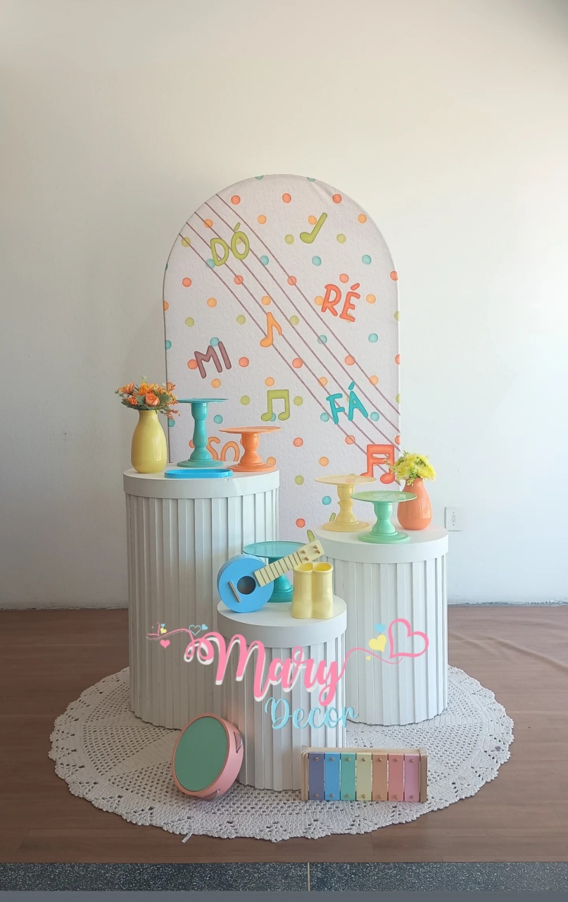  Kit Notas Musicais  Celebre Baby Luxo  - Mary Decor Festas & Locações