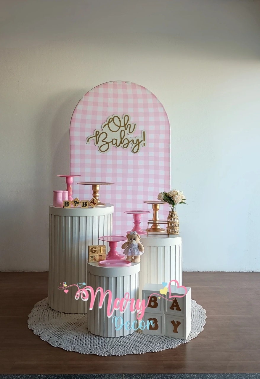 Kit Chá de Bebê Menina Celebre Baby Luxo    - Mary Decor Festas & Locações