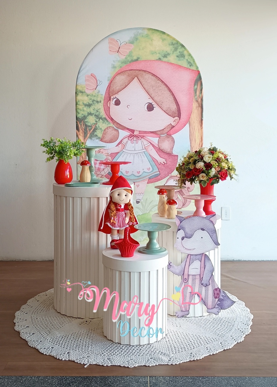  Kit Chapeuzinho Vermelho Celebre Baby Luxo  - Mary Decor Festas & Locações