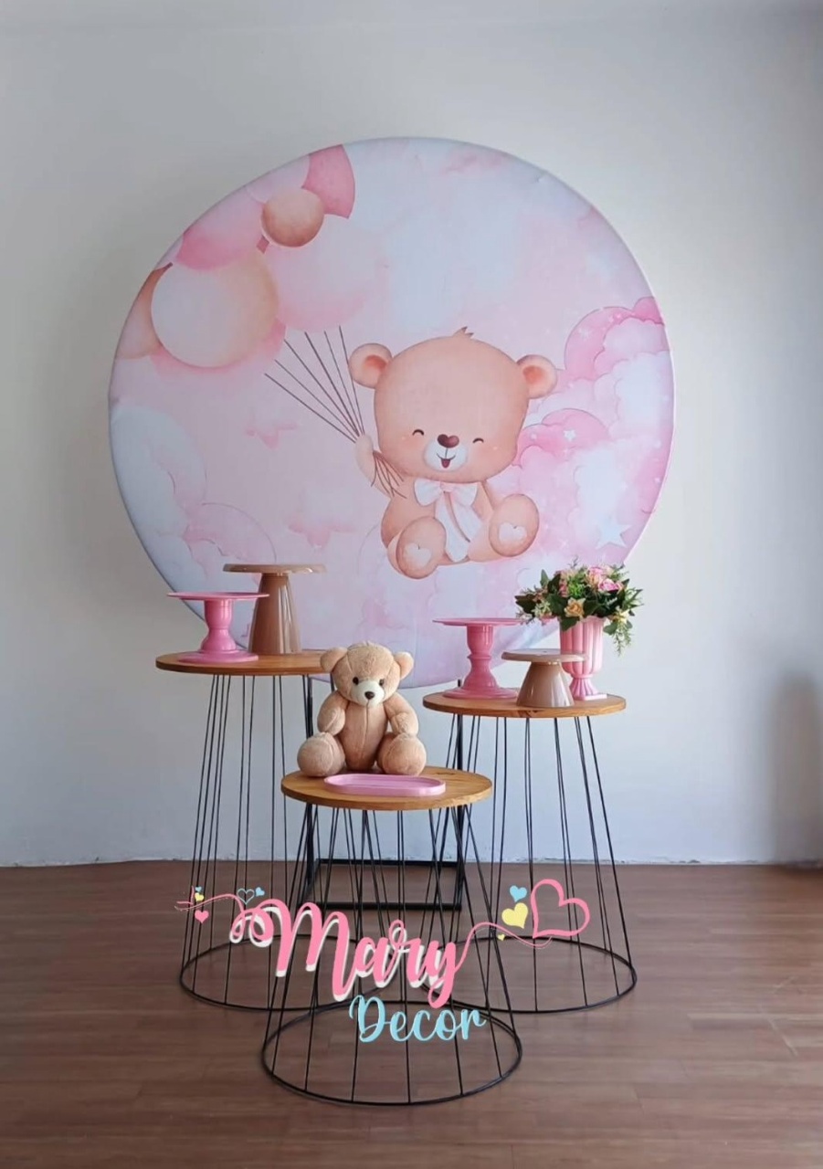  Ursinha Rosa   Chá de Bebê Só Uma Coisinha Simples  - Mary Decor Festas & Locações